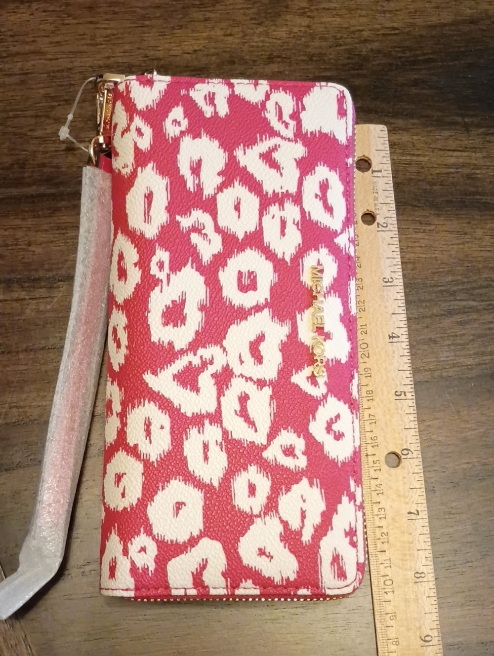 Michael Kors electric pink large wallet continental